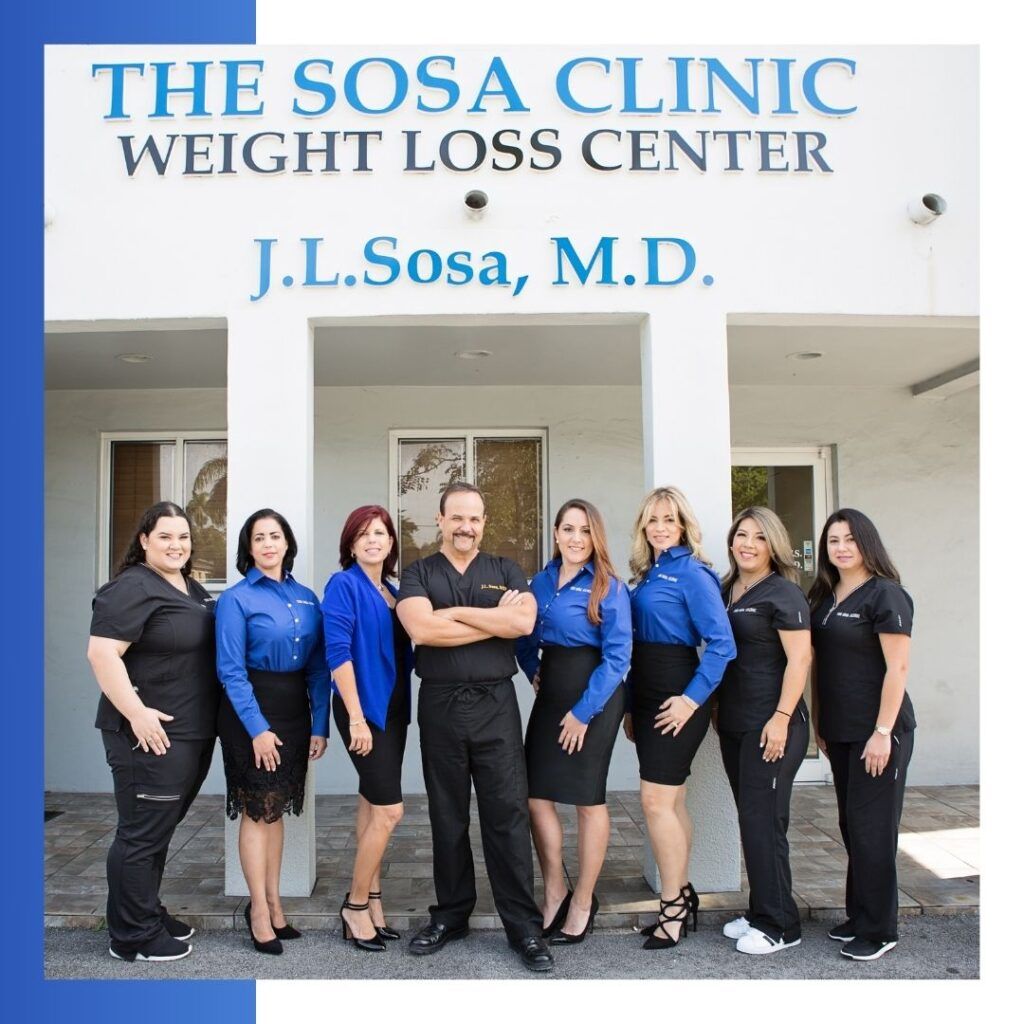 The Sosa Clinic team standing in front of the clinic.