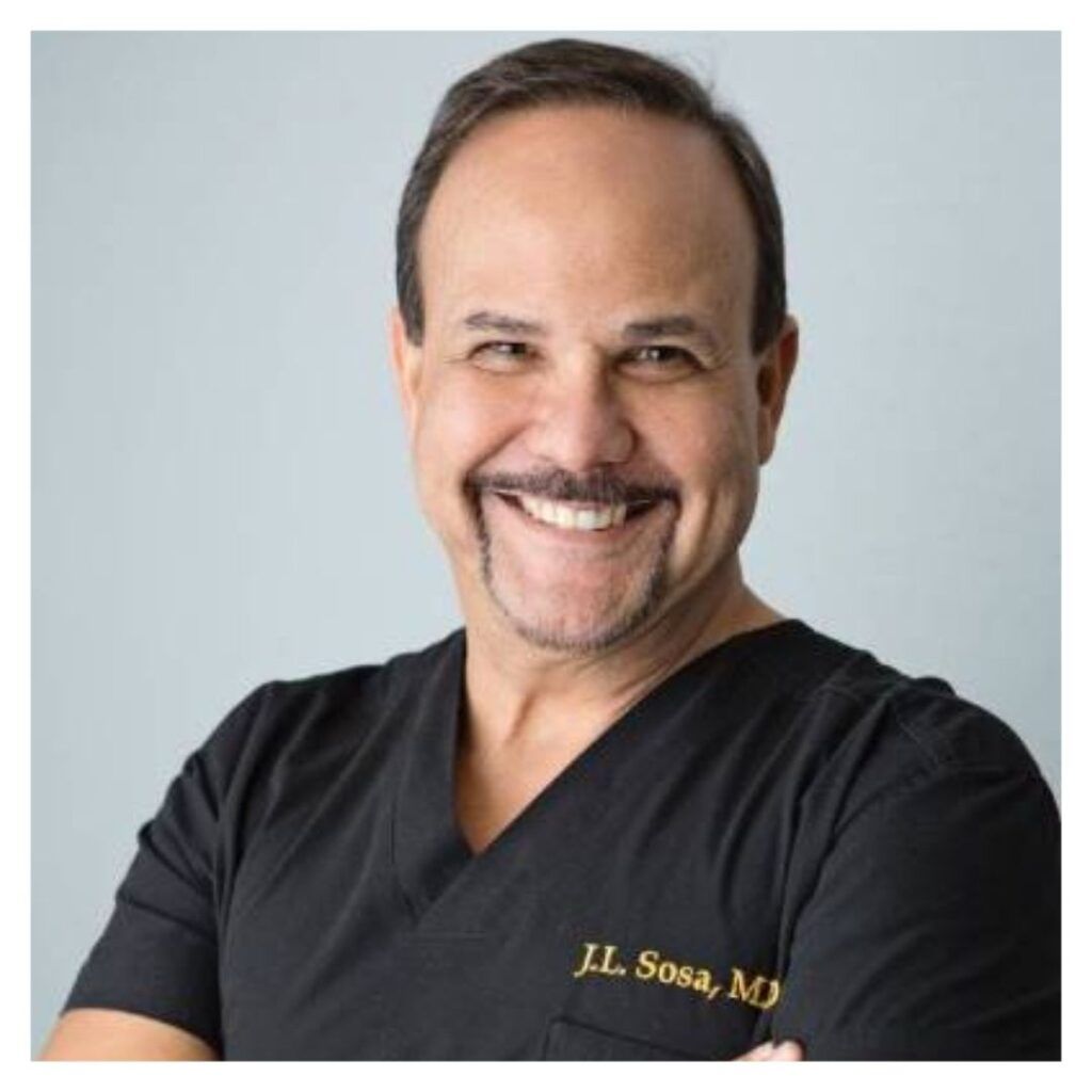 Dr. Sosa in a black shirt